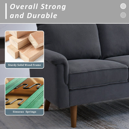 Divano moderno a 3 posti in tessuto di poliestere HOOOWOOO con bracciolo largo