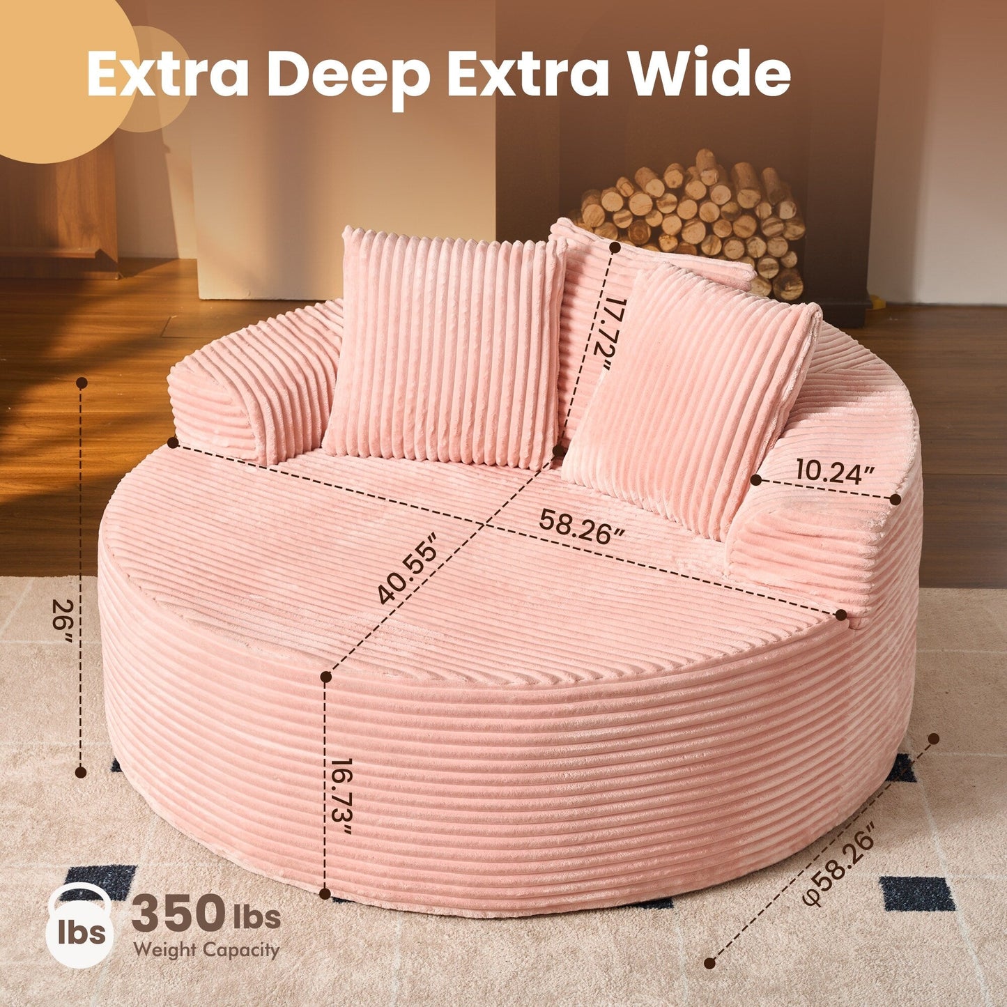 Divano da pavimento moderno in tessuto di velluto a coste HOOOWOOO