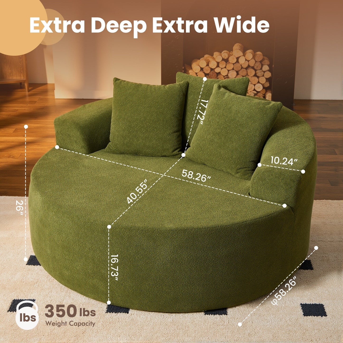 Divano da pavimento moderno in tessuto di velluto a coste HOOOWOOO