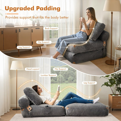 Divano pieghevole moderno in velluto a coste HOOOWOOO