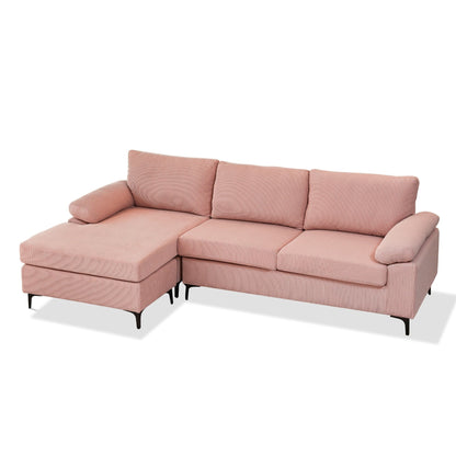 Divano chaise longue moderno convertibile in poliestere HOOOWOOO con gambe in metallo per soggiorno