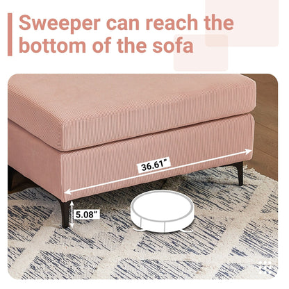 Divano chaise longue moderno convertibile in poliestere HOOOWOOO con gambe in metallo per soggiorno