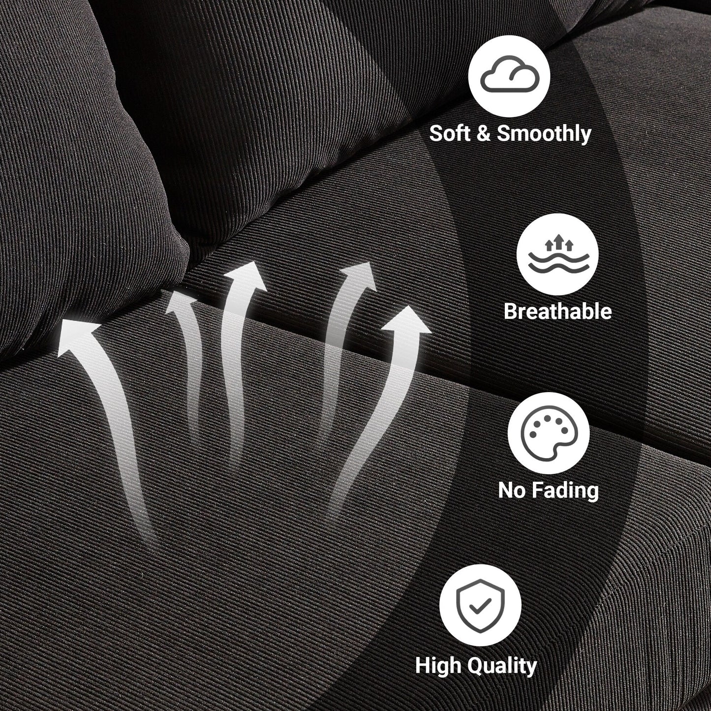 Divano chaise longue moderno convertibile in poliestere HOOOWOOO con gambe in metallo per soggiorno