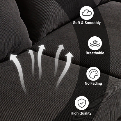 Divano chaise longue moderno convertibile in poliestere HOOOWOOO con gambe in metallo per soggiorno