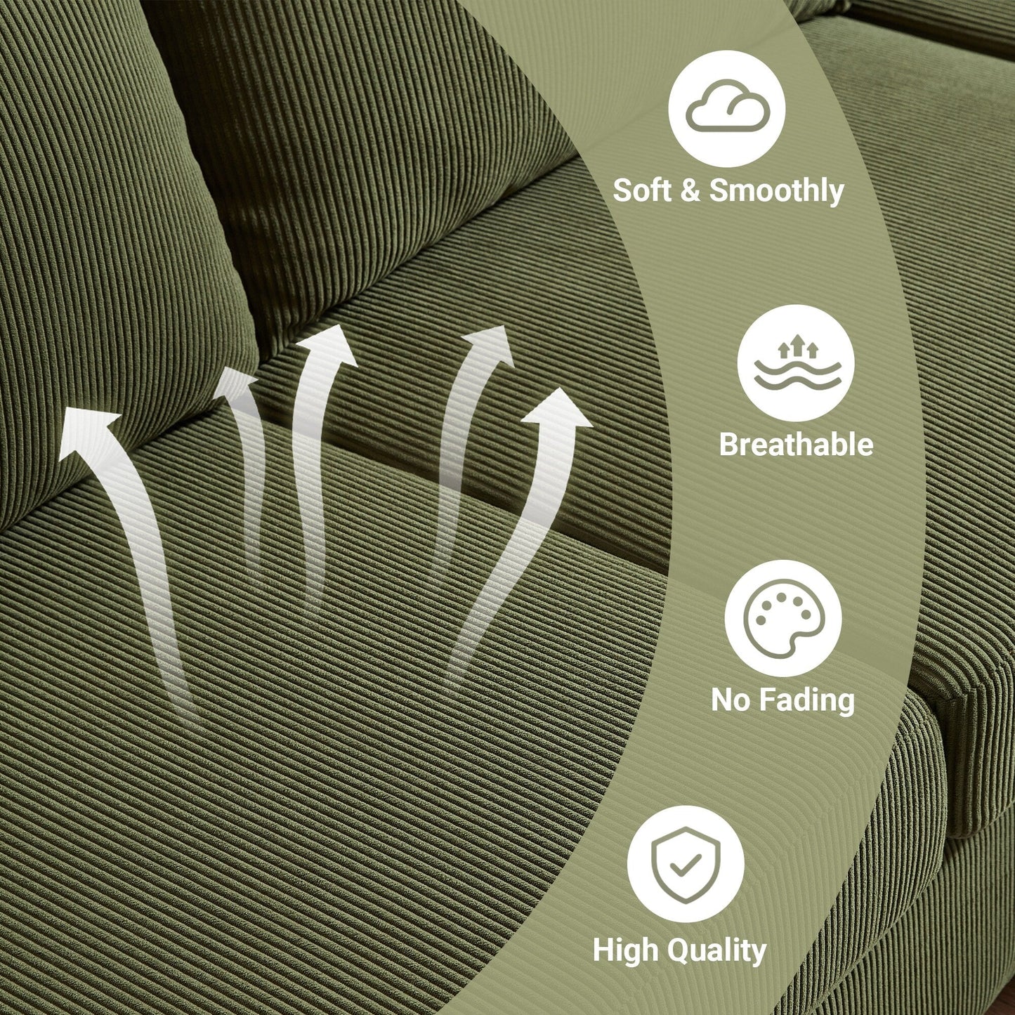 Divano chaise longue moderno convertibile in poliestere HOOOWOOO con gambe in metallo per soggiorno