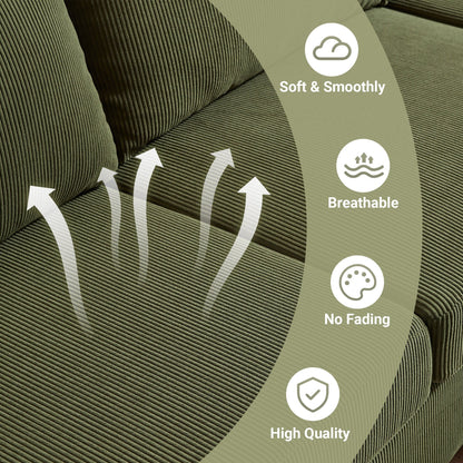 Divano chaise longue moderno convertibile in poliestere HOOOWOOO con gambe in metallo per soggiorno