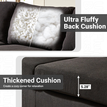 Divano chaise longue moderno convertibile in poliestere HOOOWOOO con gambe in metallo per soggiorno