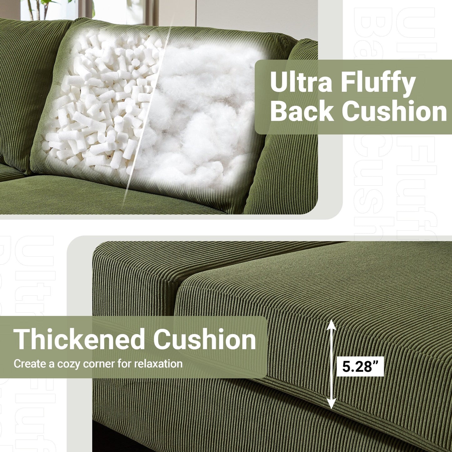 Divano chaise longue moderno convertibile in poliestere HOOOWOOO con gambe in metallo per soggiorno