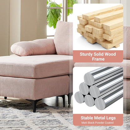 Divano chaise longue moderno convertibile in poliestere HOOOWOOO con gambe in metallo per soggiorno