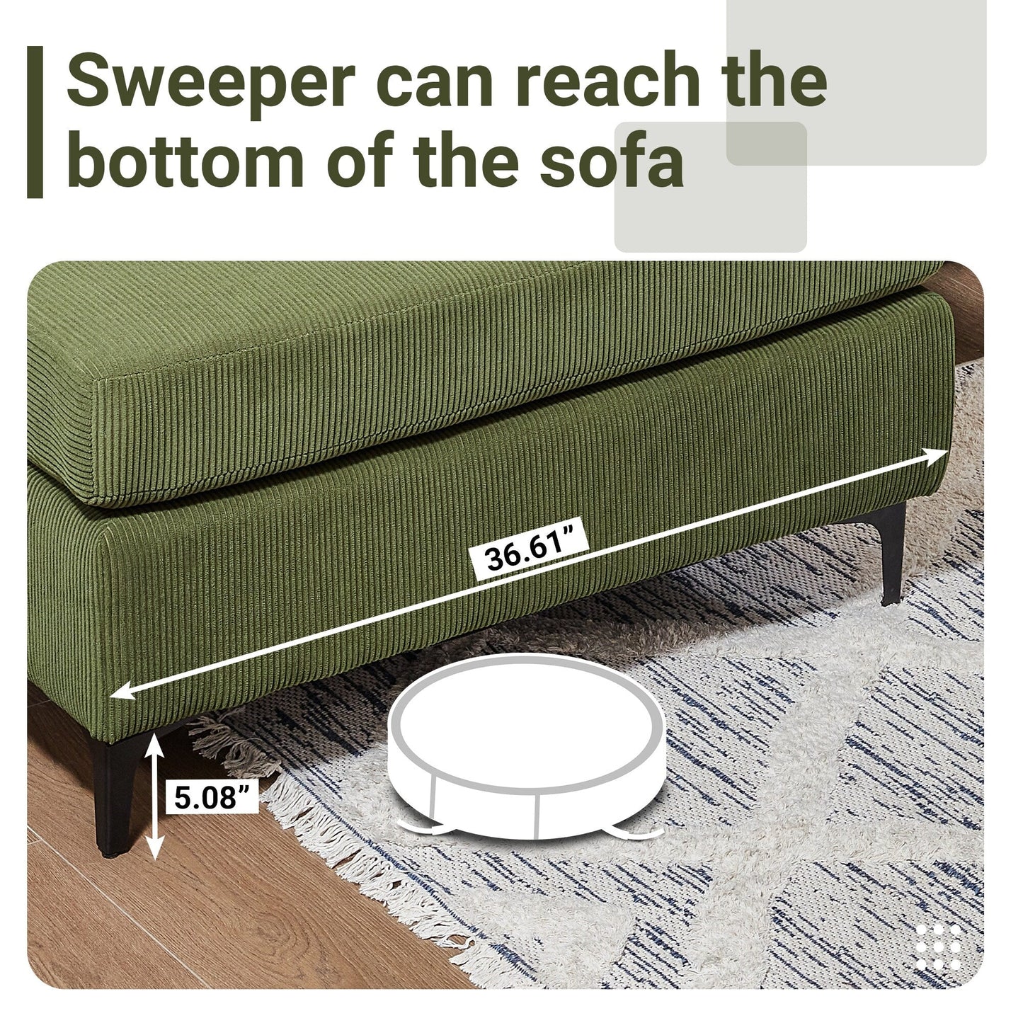 Divano chaise longue moderno convertibile in poliestere HOOOWOOO con gambe in metallo per soggiorno