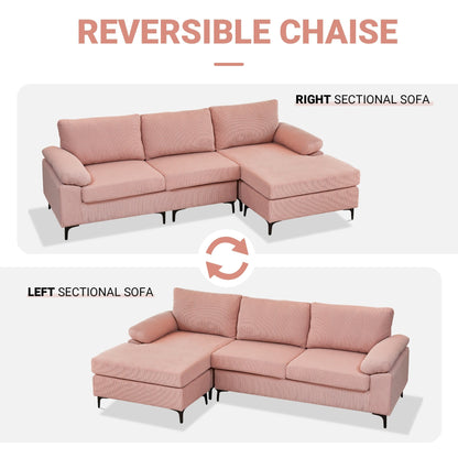 Divano chaise longue moderno convertibile in poliestere HOOOWOOO con gambe in metallo per soggiorno