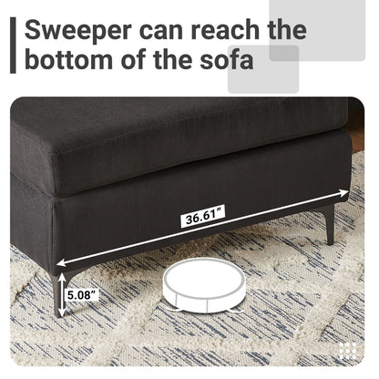 Divano chaise longue moderno convertibile in poliestere HOOOWOOO con gambe in metallo per soggiorno