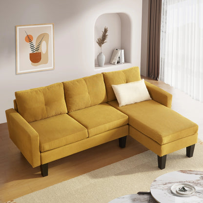 Divano moderno a forma di L in velluto a coste HOOOWOOO