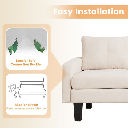 Divano moderno a forma di L in velluto a coste HOOOWOOO