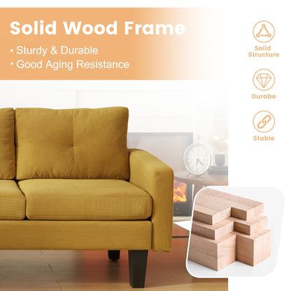 Divano moderno a forma di L in velluto a coste HOOOWOOO