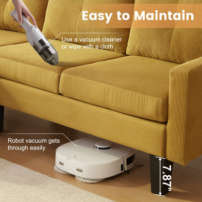 Divano moderno a forma di L in velluto a coste HOOOWOOO