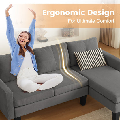 Divano moderno a forma di L in velluto a coste HOOOWOOO