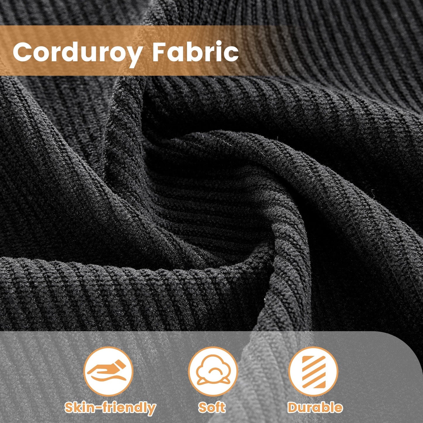 Divano moderno a forma di L in velluto a coste HOOOWOOO