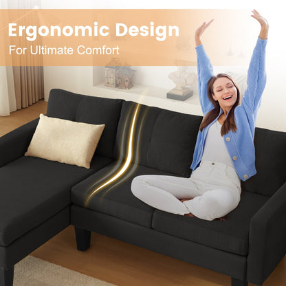 Divano moderno a forma di L in velluto a coste HOOOWOOO