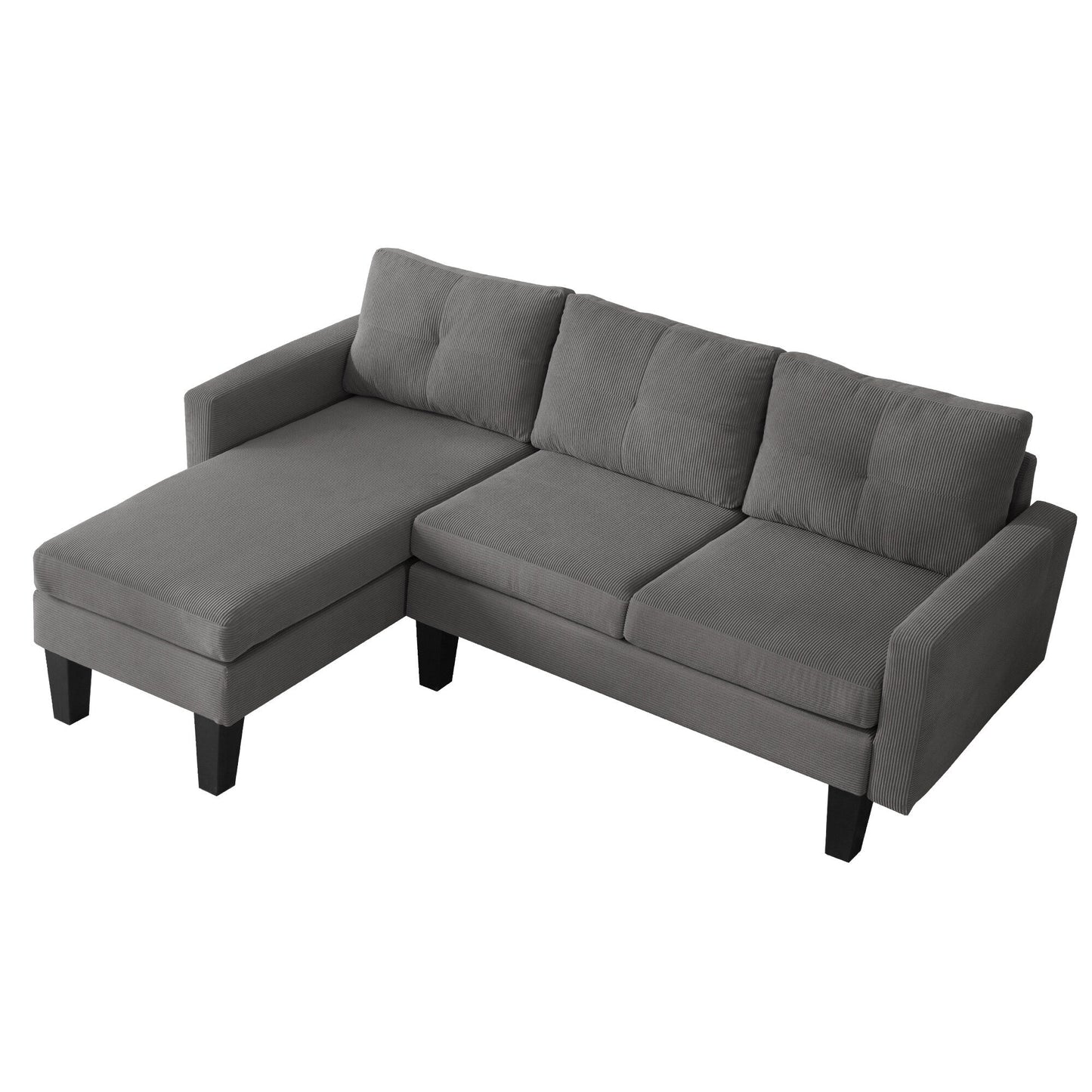 Divano moderno a forma di L in velluto a coste HOOOWOOO