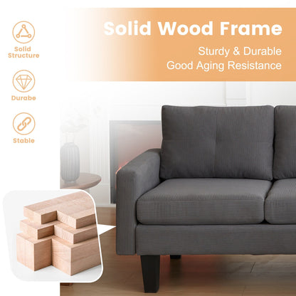 Divano moderno a forma di L in velluto a coste HOOOWOOO