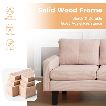 Divano moderno a forma di L in velluto a coste HOOOWOOO