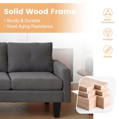 Divano moderno a forma di L in velluto a coste HOOOWOOO