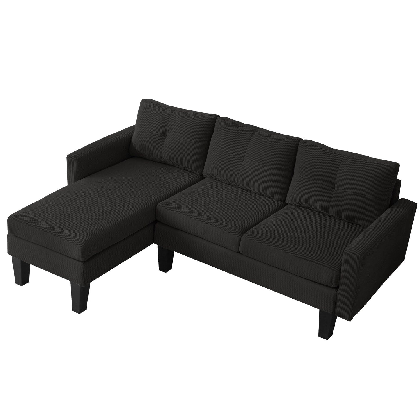 Divano moderno a forma di L in velluto a coste HOOOWOOO