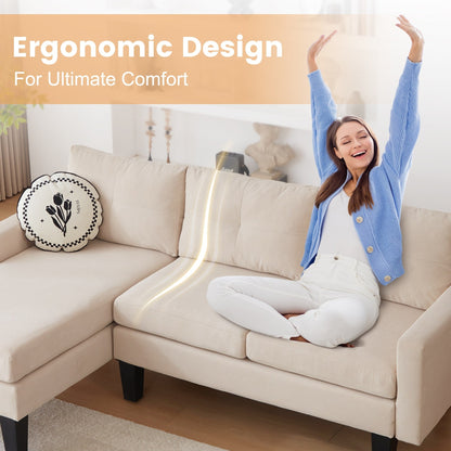 Divano moderno a forma di L in velluto a coste HOOOWOOO