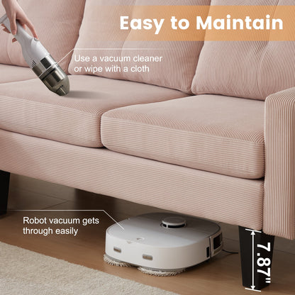 Divano moderno a forma di L in velluto a coste HOOOWOOO