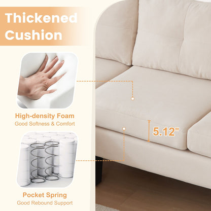 Divano moderno a forma di L in velluto a coste HOOOWOOO