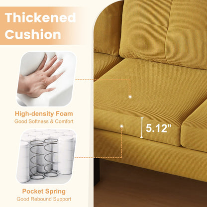 Divano moderno a forma di L in velluto a coste HOOOWOOO