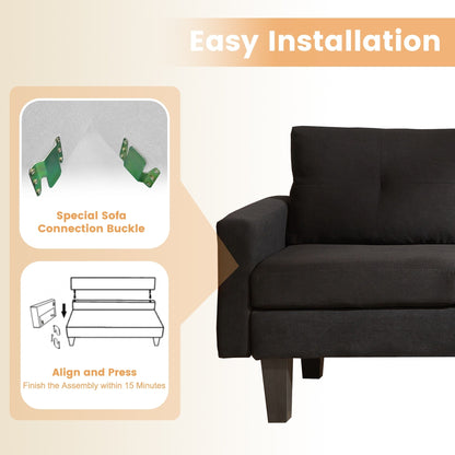 Divano moderno a forma di L in velluto a coste HOOOWOOO