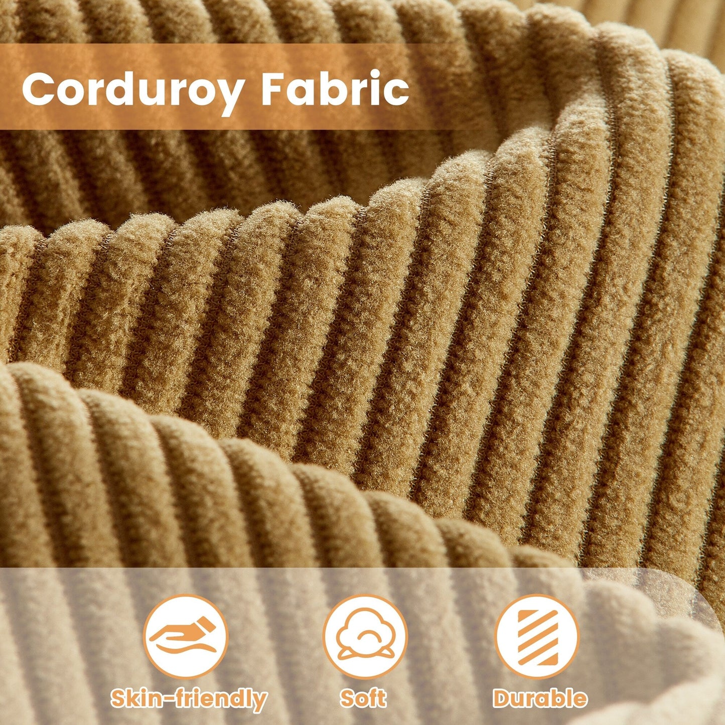 Divano moderno a forma di L in velluto a coste HOOOWOOO