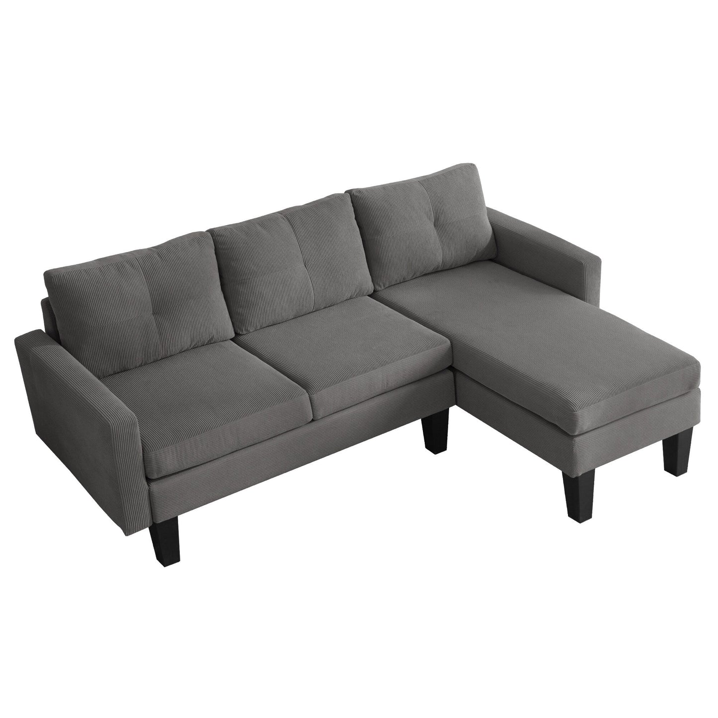 Divano moderno a forma di L in velluto a coste HOOOWOOO