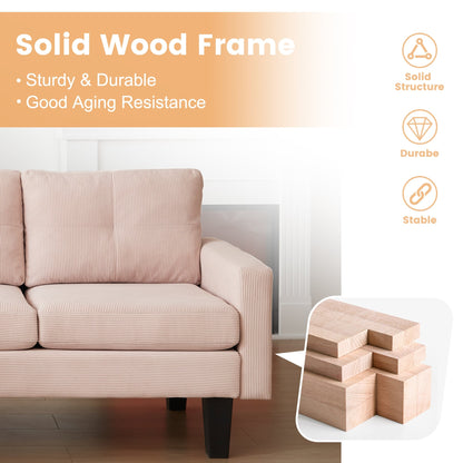 Divano moderno a forma di L in velluto a coste HOOOWOOO