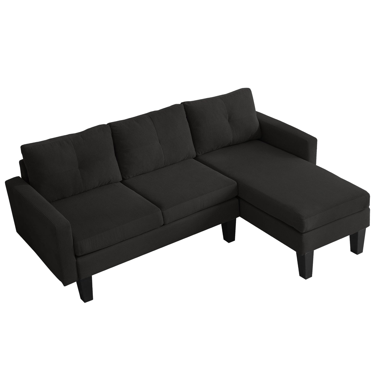 Divano moderno a forma di L in velluto a coste HOOOWOOO