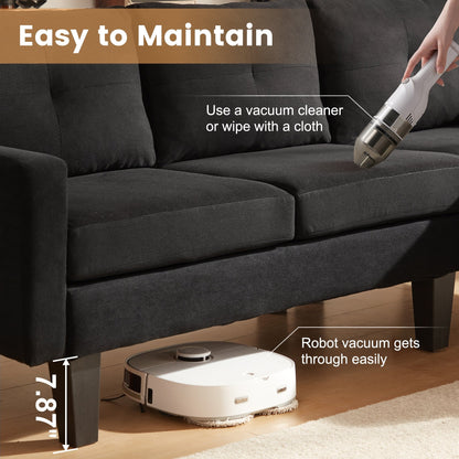 Divano moderno a forma di L in velluto a coste HOOOWOOO