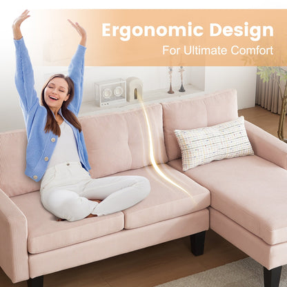 Divano moderno a forma di L in velluto a coste HOOOWOOO