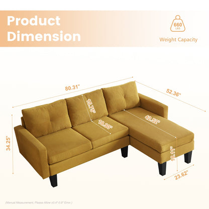 Divano moderno a forma di L in velluto a coste HOOOWOOO