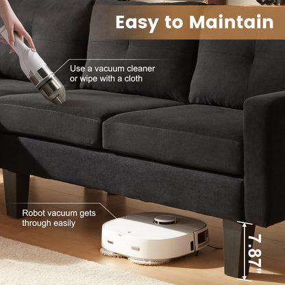 Divano moderno a forma di L in velluto a coste HOOOWOOO