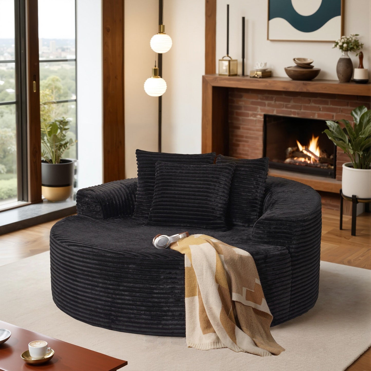 Divano moderno in tessuto felpato HOOOWOOO