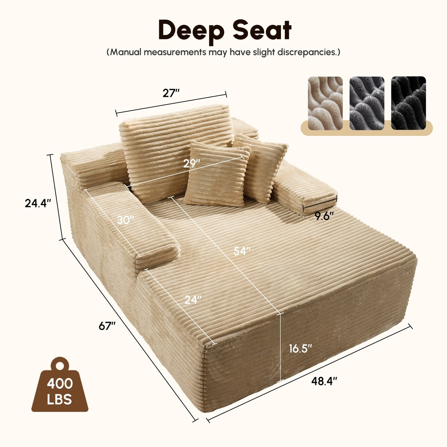 Divano moderno in tessuto HOOOWOOO Chaise longue