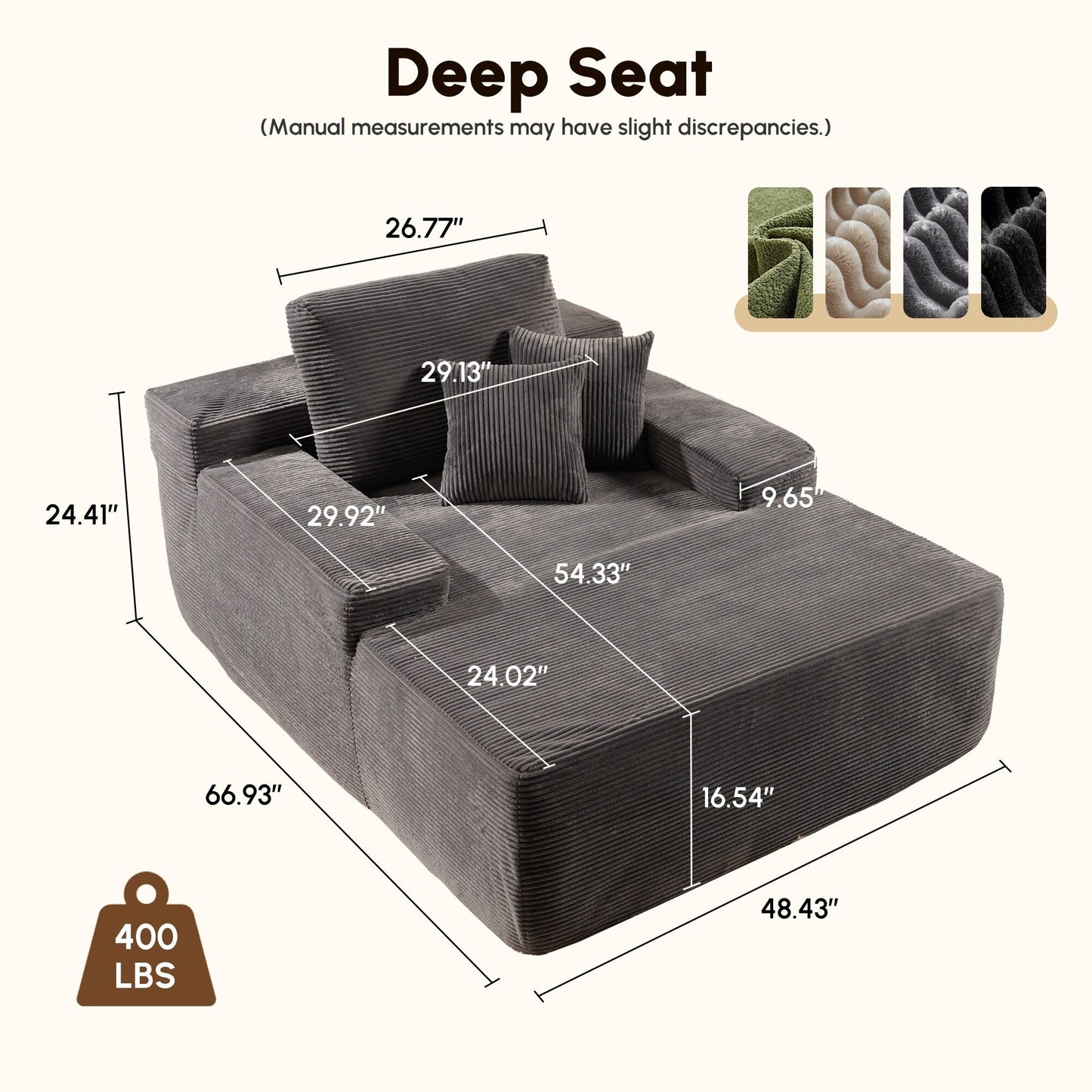 Divano moderno in tessuto HOOOWOOO Chaise longue