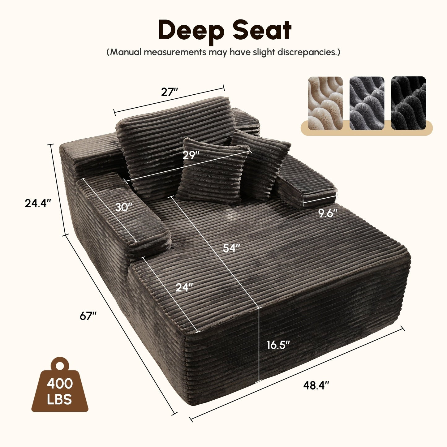 Divano moderno in tessuto HOOOWOOO Chaise longue