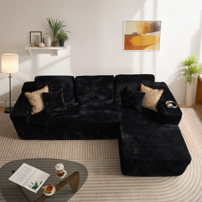 Divano moderno con chaise longue imbottito HOOOWOOO e cuscini per soggiorno