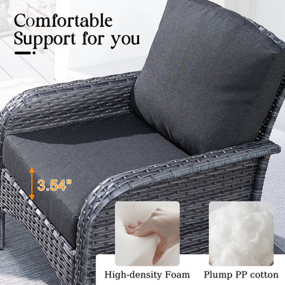 Set di 2 sedie da esterno in vimini e rattan HOOOWOOO