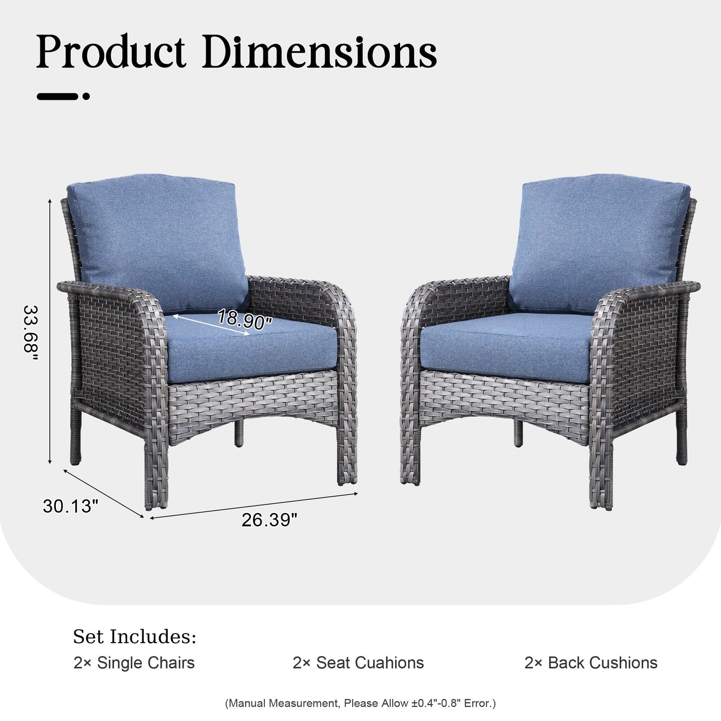 Set di 2 sedie da esterno in vimini e rattan HOOOWOOO