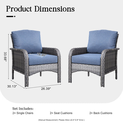 Set di 2 sedie da esterno in vimini e rattan HOOOWOOO