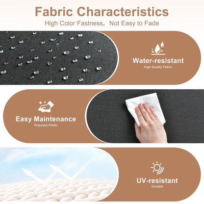 HOOOWOOO Set da 6 pezzi per mobili da esterno in vimini per patio, braciere con sedia a dondolo girevole